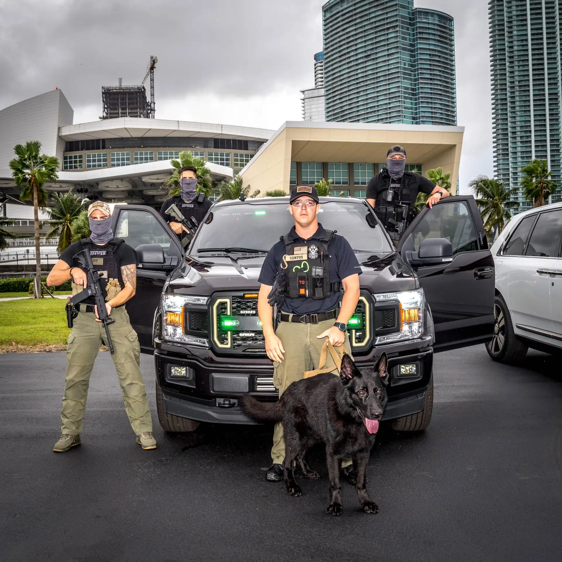 FSO Guard security officers and K9 unit in Miami