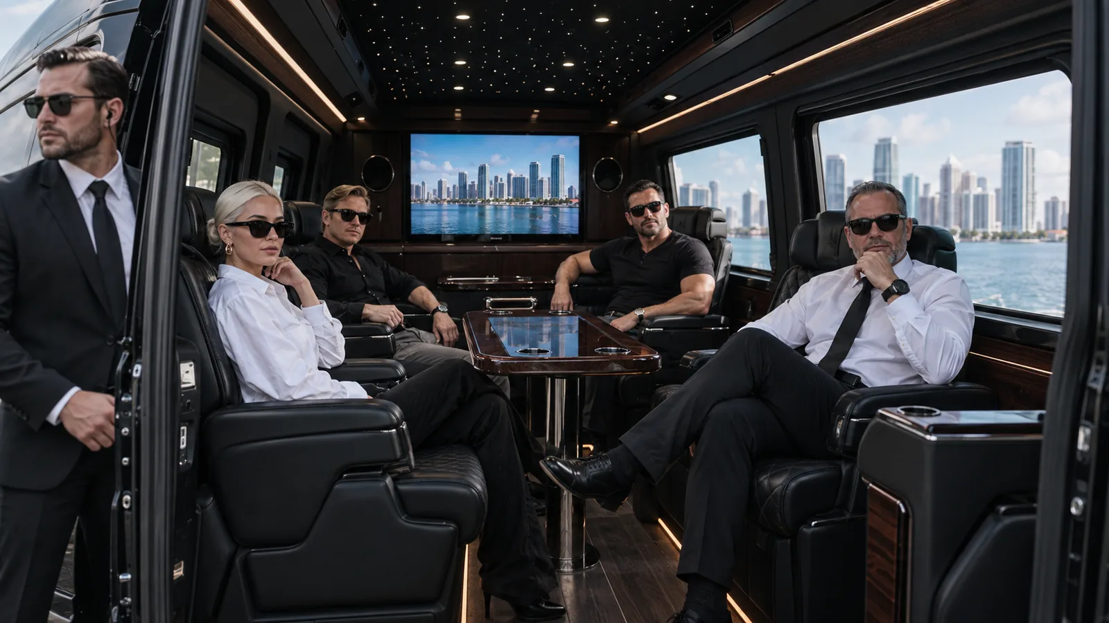 Mercedes-Benz Sprinter Jet Executive chauffeured vehicle in Miami — FSO Guard fleet